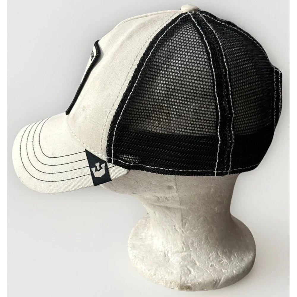 Goorin Bros Extreme Zebra The Farm White Black Mesh Back Trucker Snapback Hat